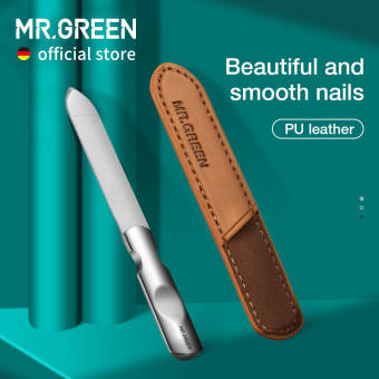 MR. Màu Xanh Lá Cây Double Sided Nail Tập Tin Thép Không Gỉ Làm Móng Tay Móng Chân Chăm Sóc Cho Ngón Tay Chuyên Nghiệp Chân Móng Tay Chăm Sóc Công Cụ Với PU Da bao Da