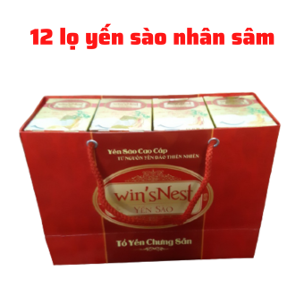Túi xách 12 Lọ Nước Yến Sào winsNest Nhân Sâm (Lọ  70 ml)