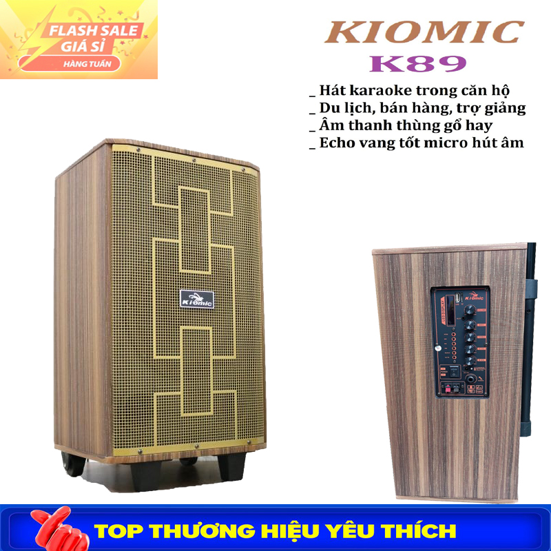 Dàn loa kéo di động bluetooth không dây loa kẹo kéo di động kiomic k89 karaoke tặng kèm 2 micro loa bass cực khủng công suất lớn âm thanh siêu đỉnh 200w âm thanh cực hay nhỏ gọn bh 12 tháng uy tín