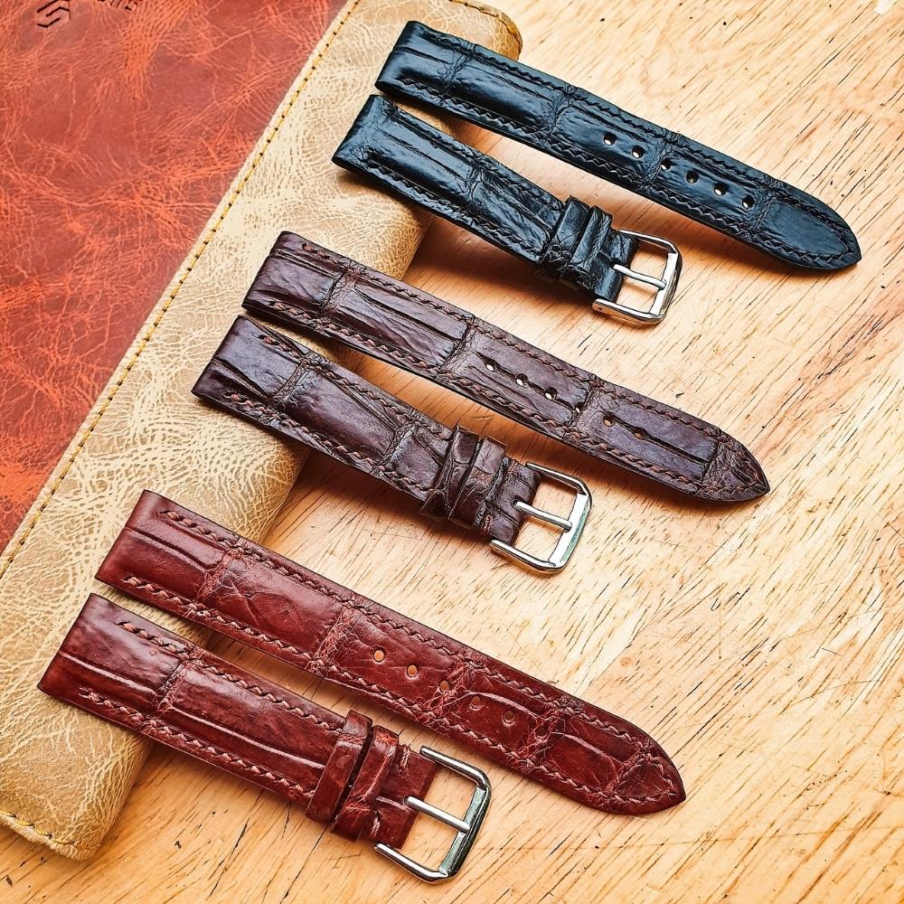Dây Đồng Hồ Da Cá Sấu Đốt Tre Lót Zermatt, Dây Da Đồng Hồ Nam, Dây Đeo Đồng Hồ, Dây Đồng Hồ Nam, Dây Da, Quai Đồng Hồ Thông Minh Size 18mm 20mm 22mm DW, Daniel Wellington, Orient, Seiko, Casio, Movado, F82 Vnstrap
