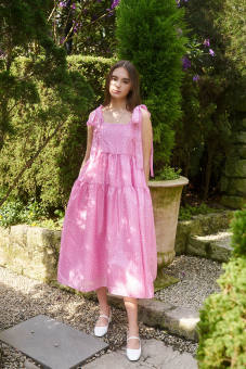 DOTTIE - Đầm dài hai dây vải organza D0455