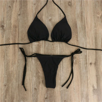 Bộ Bikini 2 Mảnh Màu Trơn Gợi Cảm Dành Cho Nữ