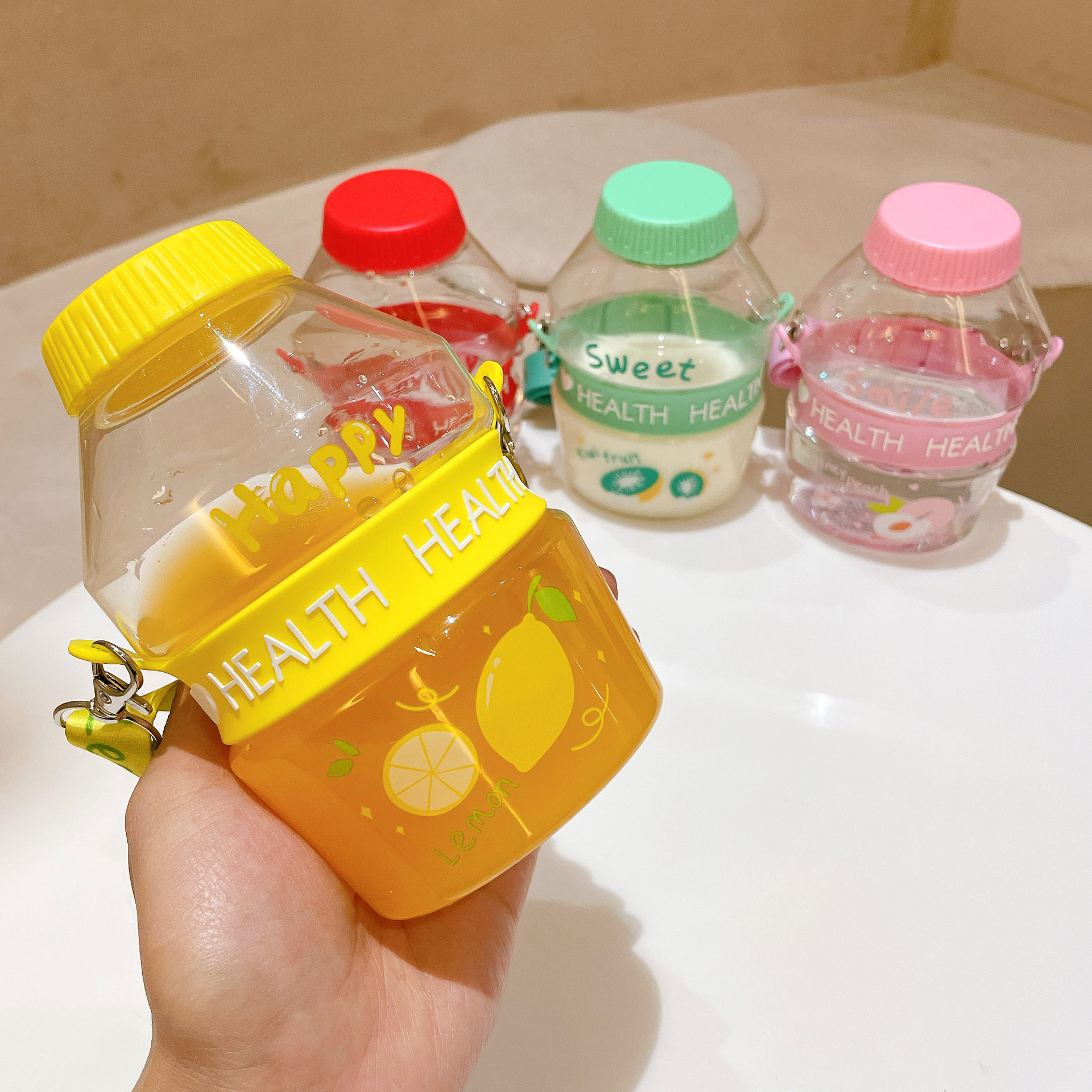 480ml Plastic Cute Yogurt Water Bottle Tour Drinking Bottle Fruit Kawaii  Milk Carton Shaker Bottle for Kids/Girl/Adult - AliExpress