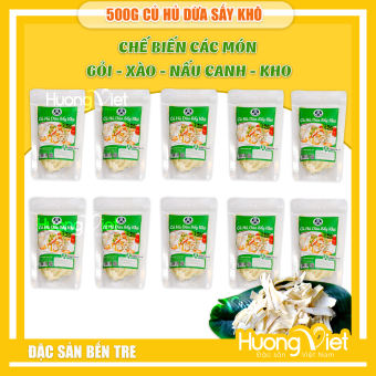 Củ hủ dừa sấy khô 500gr, đặc sản Bến Tre,(10 gói x 50gr), dùng làm gỏi củ hủ dừa tôm thịt, nấu canh, xào