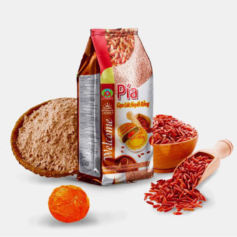 Bịch x 4 cái (240gr) Bánh Pía Gạo Lức Huyết Rồng Trứng Muối Mỹ Ngọc (Date: 60 ngày)