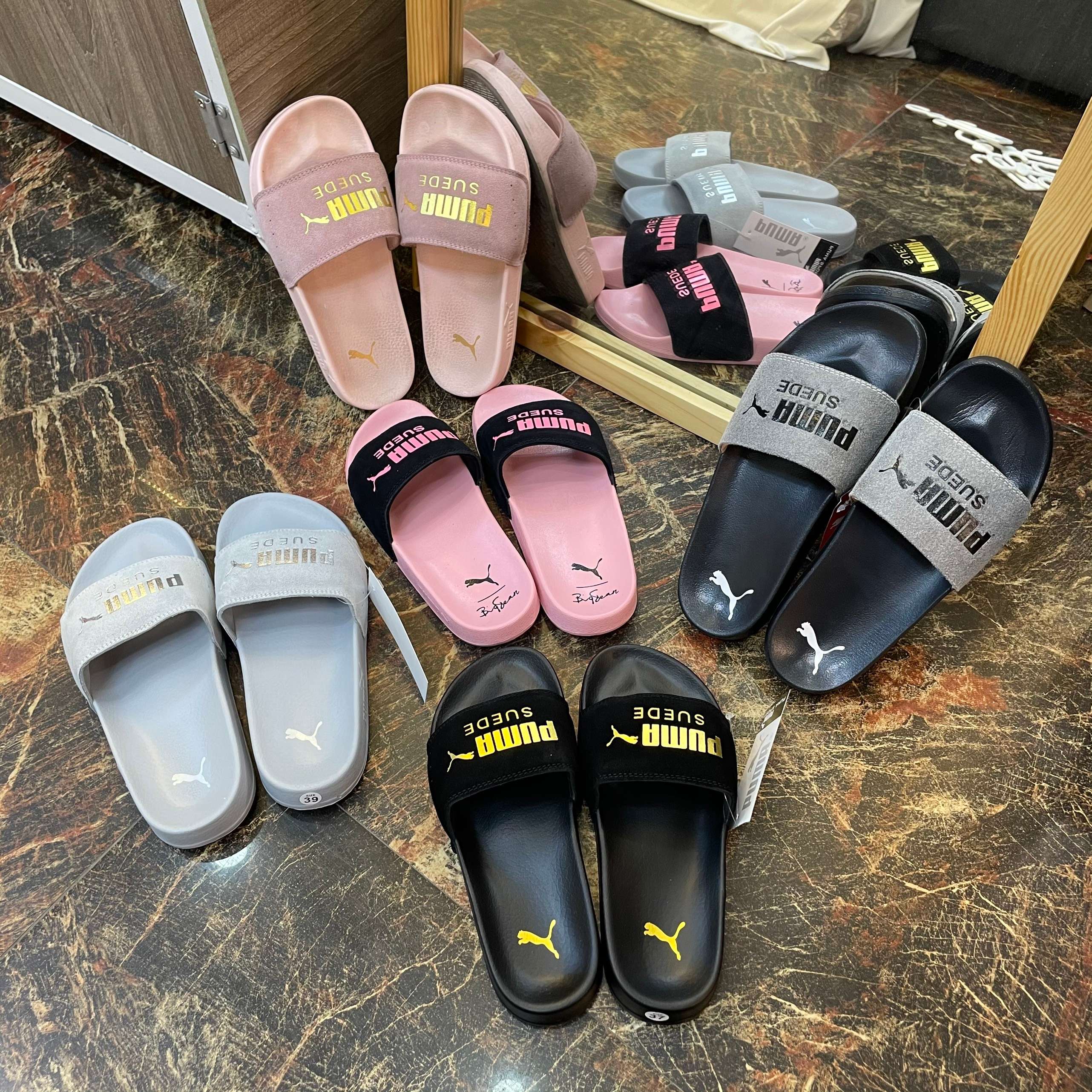 Dép puma da lộn cực hót nam nữ nhiều màu full box