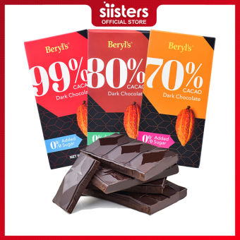 Socola đen đắng nguyên chất không đường Beryls Dark Chocolate 90g