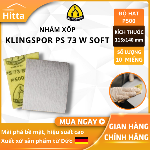 Nhám xốp Klingspor PS 73 BWF P500 10 cái