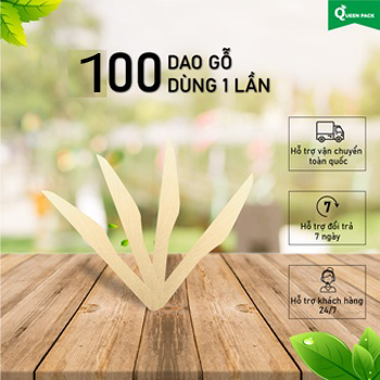 Sỉ 100 cái dao gỗ dùng 1 lần cao cấp