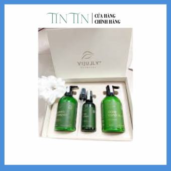 Combo dưỡng tóc - kích mọc tóc Vijully (Dầu gội + Dầu xả dừa + Tinh dầu bưởi) Vi Jully