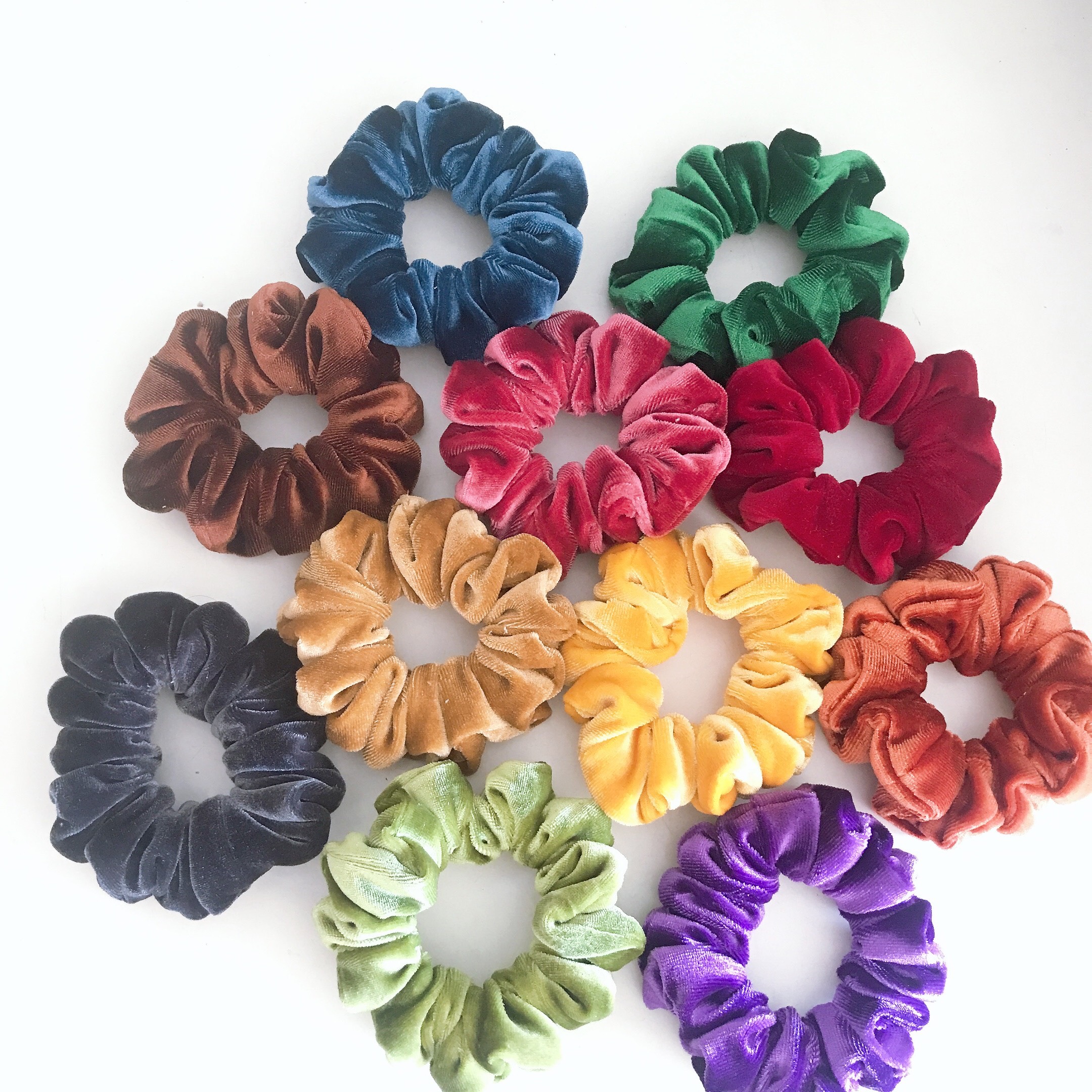 [VELVET] Dây buộc tóc nữ Scrunchies trơn SIZE SMALL vải nhung mềm mịn, đồ cột tóc nhung bản 2CM độ nhún dày- Minimiu