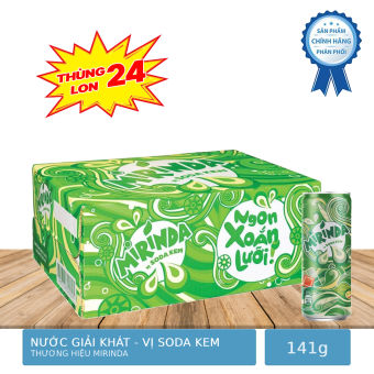 Thùng 24 Lon Nước Ngọt Giải Khát Có Gas Mirinda Vị Soda Kem Lon 330ml