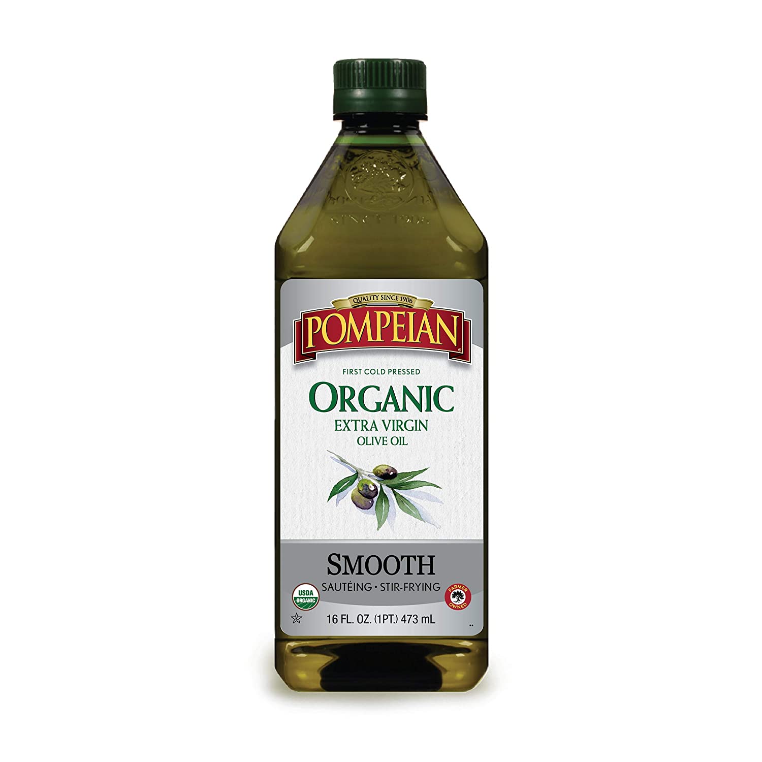 Dầu ô liu hữu cơ siêu nguyên chất ép lạnh Pompeian USDA Organic Smooth Extra Virgin Olive Oil