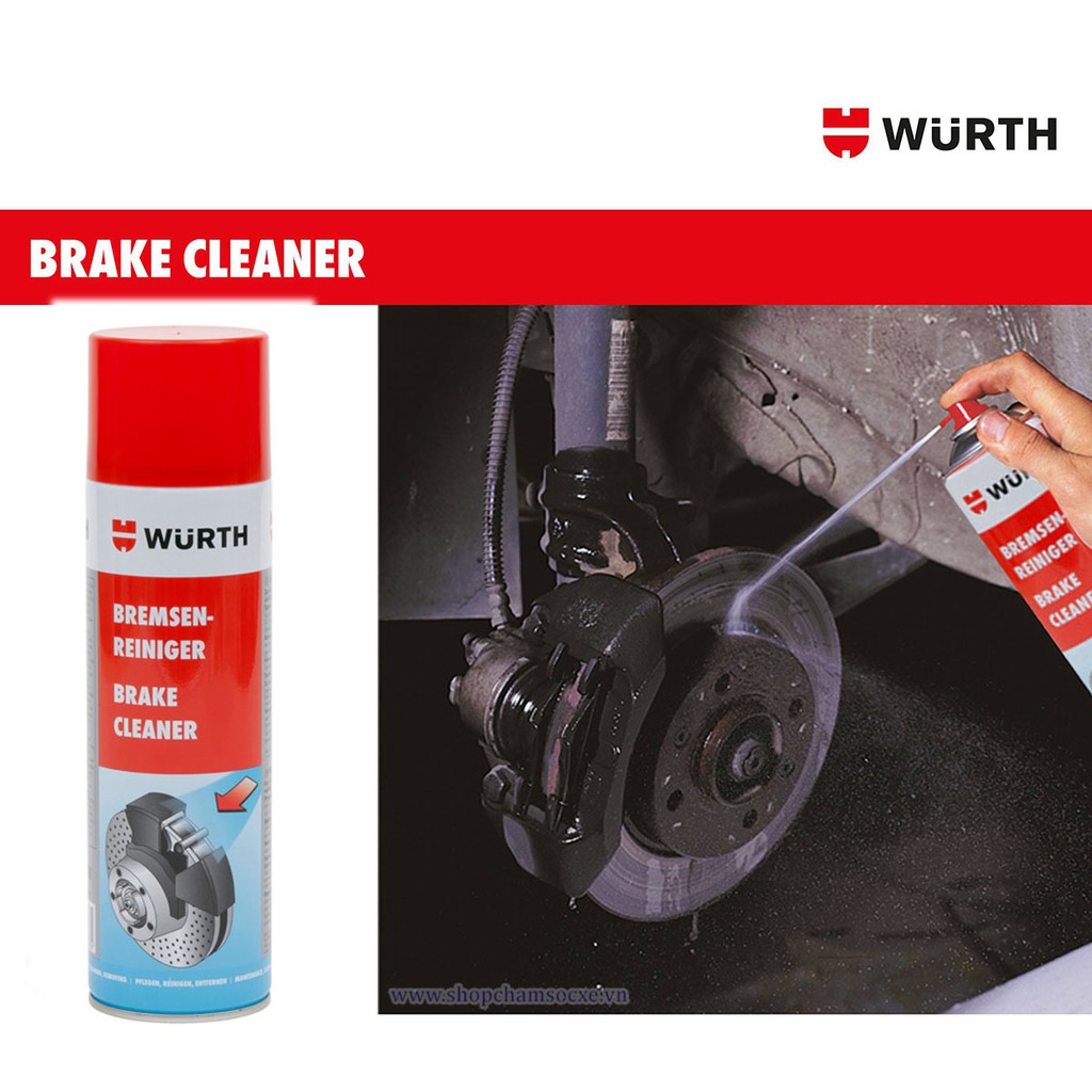 Vệ sinh bố thắng wurth bremsen-reiniger brake cleaner chính hãng 500ml