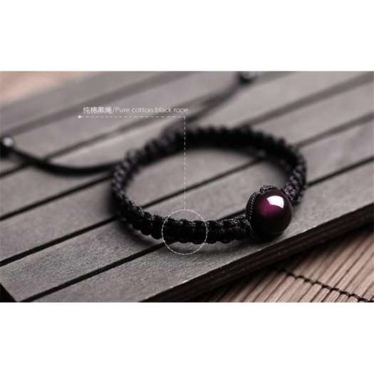 Vòng Tay May Mắn Hạt Đá Phong Thủy Đá Núi Lửa Obsidian - Đỏ