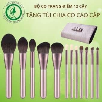 Bộ Cọ Trang Điểm Cao Cấp - 12 Cọ Makeup Chuyên nghiệp, Lông Siêu Mềm, Tặng Hộp Đựng cọ  AWA SOFI