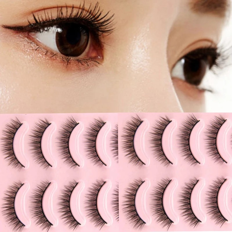 5 cặp 3D Lông mi giả dài tự nhiên Fluffy mỏng đồ sộ LÔNG MI LÔNG mi nối dài dụng cụ trang điểm