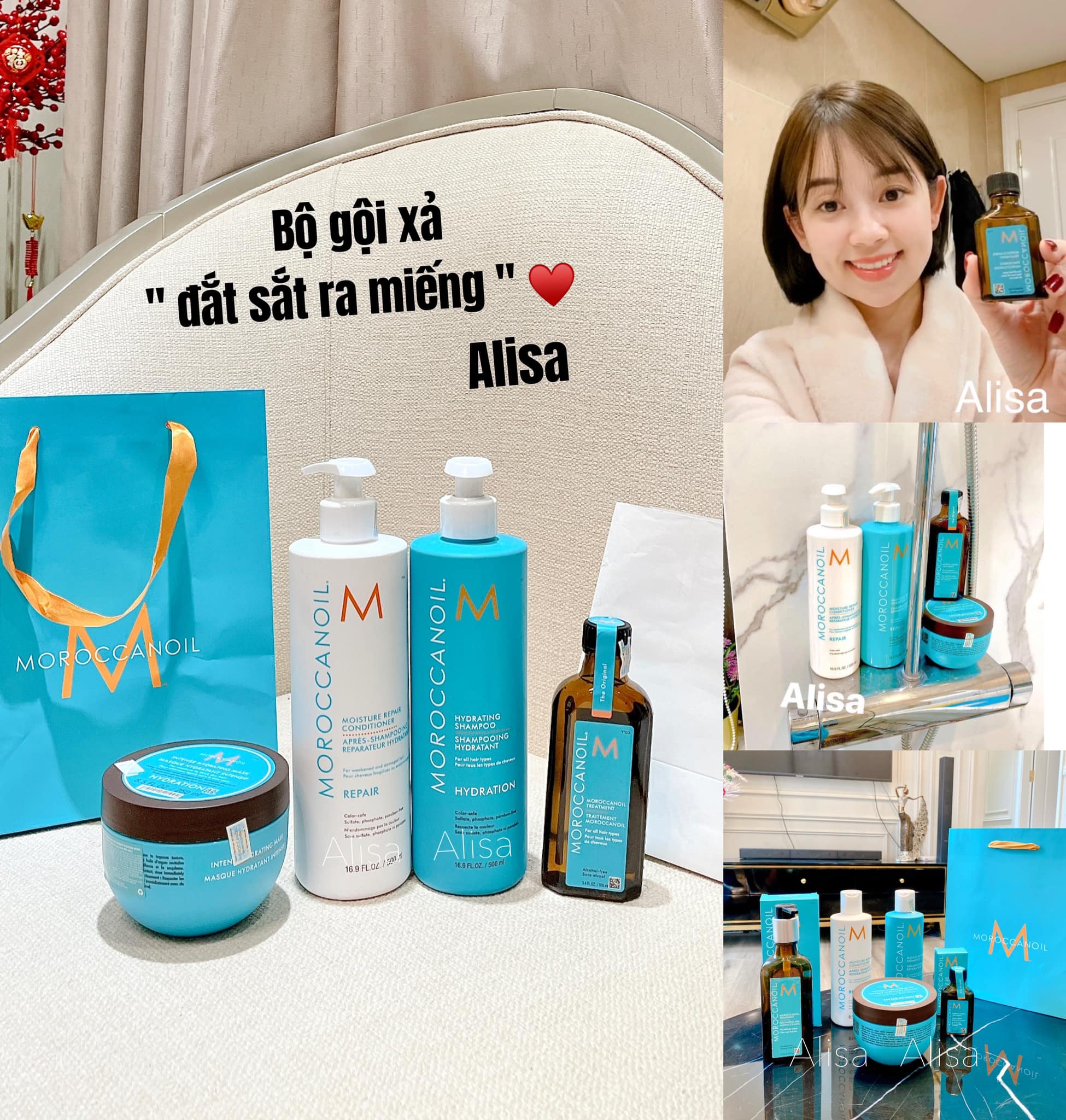 Set gội xả dưỡng moroc - alisa