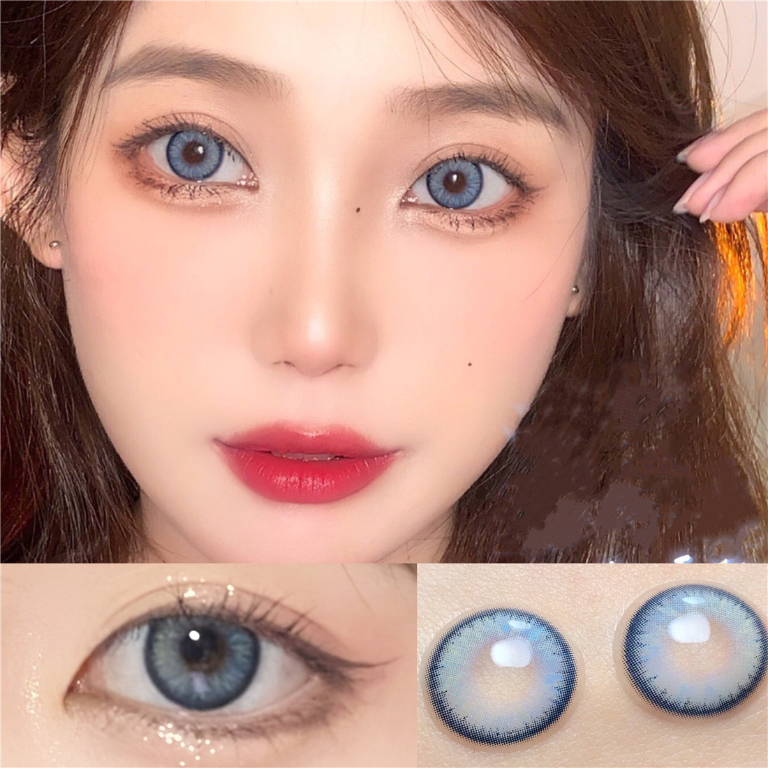 soft blue contact lenses