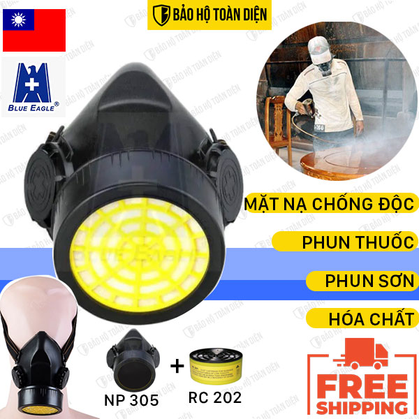 Mặt nạ phòng độc Blue Eagle NP305 _ Đài Loan | Khẩu trang chống độc | Mặt nạ chống bụi, chống độc, khử mùi, hơi hóa chất