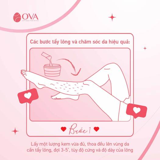 Kem tẩy lông OvaMin - triệt lông chân, tay, bikini, vùng kín, an toàn và không gây kích ứng da, 100ml