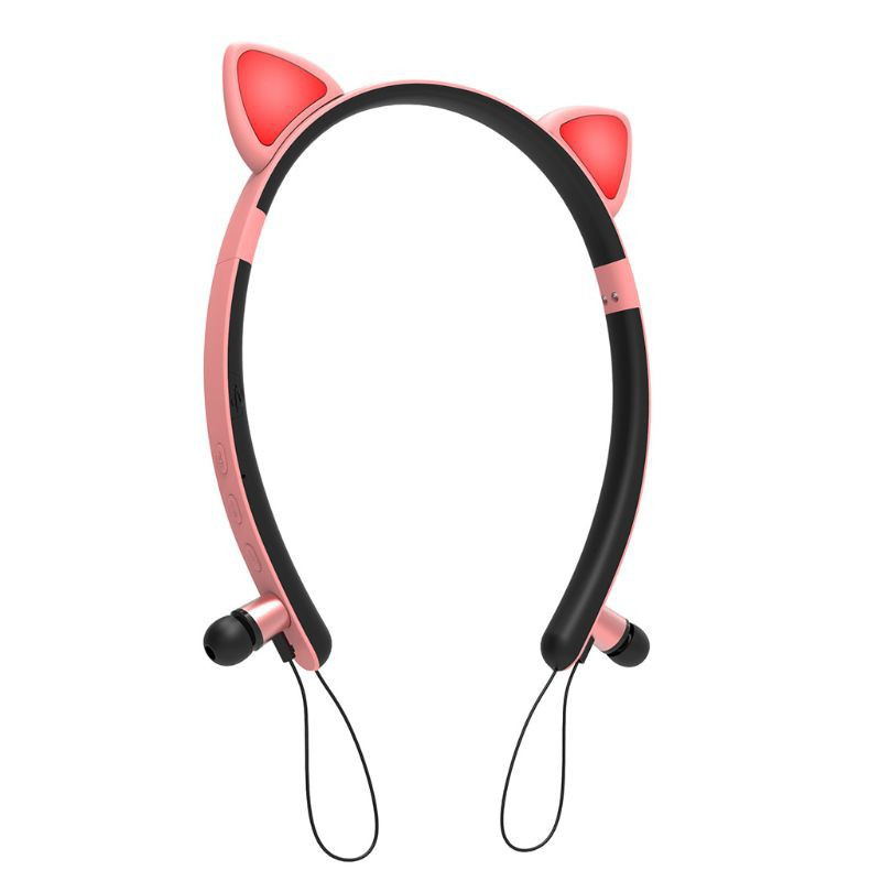 Tai nghe bluetooth bluetooth nhét tai cat chụp tai cao cấp tai mèo có đèn led