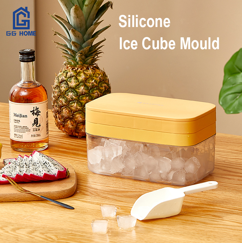 Khuôn làm đá dung tích lớn/hộp làm đá silicon/hộp đựng đá gia dụng/hộp đá có nắp/dụng cụ làm đá đông lạnh trong tủ lạnh