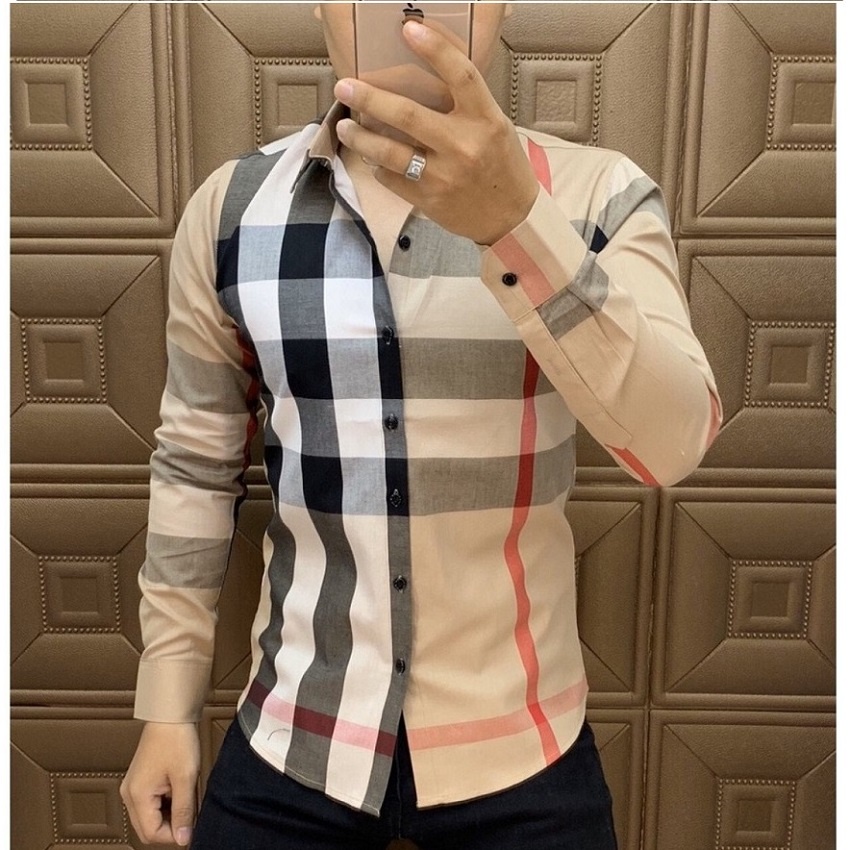 Áo sơ mi kẻ sọc thời trang nam cao cấp phong cách nam tính 3 màu trẻ trung basic 98WEAR