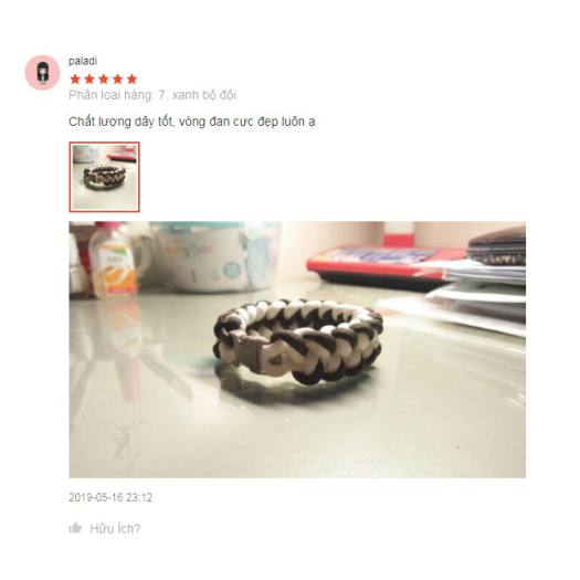 Dây Dù Paracord 550Lbs Đan Vòng Tay Sinh Tồn Cuộn 5M Hàng Mỹ Usa