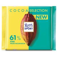 Ritter Sport 61% Fine Dark Chocolate Bar Nicaragua Cacao 100g (Made in Germany)