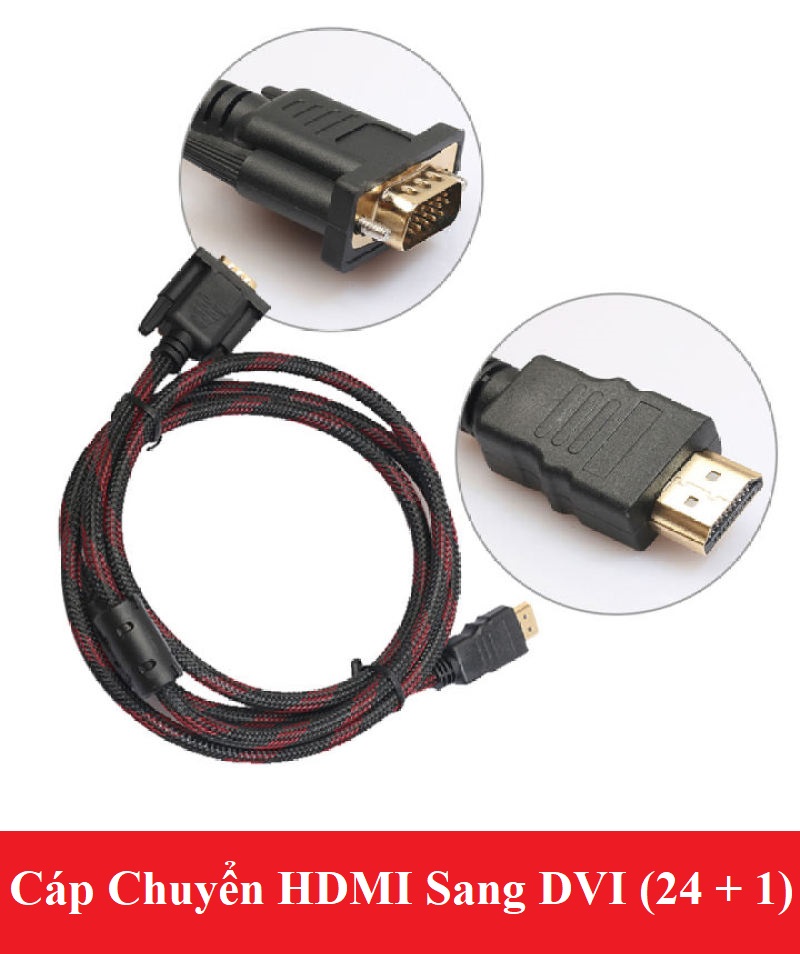 Cáp chuyển đổi hdmi sang dvi 24+1 dài 1,5m chuẩn xịn tròn bọc dù