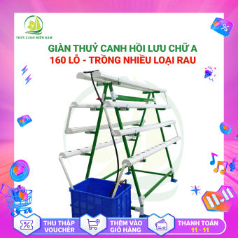 Giàn Trồng Rau Thuỷ Canh Chữ A 4 Tầng 8 Máng 160 Lỗ