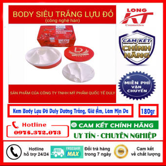 Kem body siêu trắng da lựu đỏ Duly chính hãng công ty body lựu đỏ duly kem body dưỡng trắng da hương nước hoa 180gr
