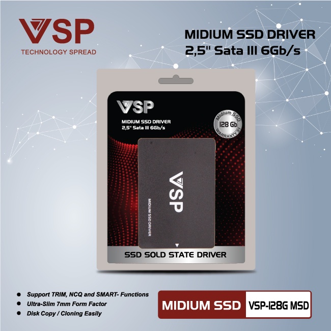 Ổ cứng ssd 128g vsp sata iii 6gb/s mlc