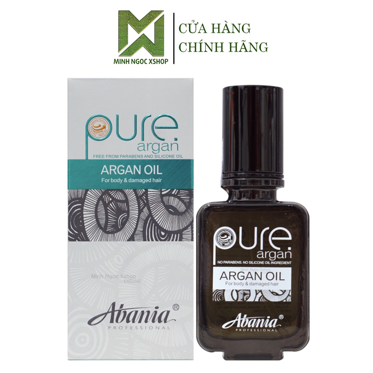 Tinh dầu dưỡng tóc Abania Pure Argan Oil 50ml, dưỡng tóc khô sơ siêu mềm mượt