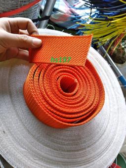 Dây Cáp Vải Dây Dù Dẹt chịu tải 3 tấn dài 01 mét màu đỏ cam