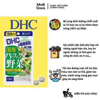 Viên uống rau củ DHC Perfect Vegetable Premium Japanese Harvest làm mát cơ thể, bổ sung khoáng chất, thay thế rau xanh