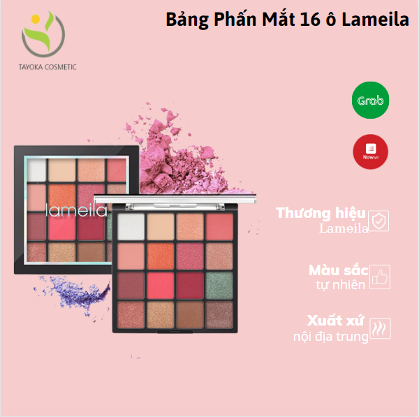 Bảng phấn mắt Lameila 16 màu long lanh siêu đẹp bảng màu mắt phấn trang điểm mắt nội địa Trung Tayoka TK-54