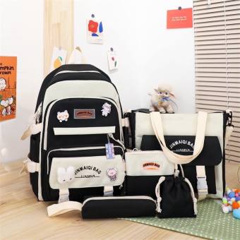 Combo balo 4 món đi học, set balo nam nữ thời trang ulzzang chống thấm - Cặp Đi học Jima