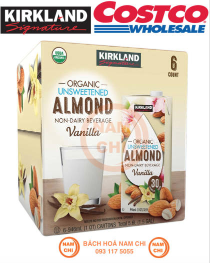 Sữa Hạnh Nhân Kirkland Organic Unsweetened Almond 946ml - Chính Hãng Mỹ