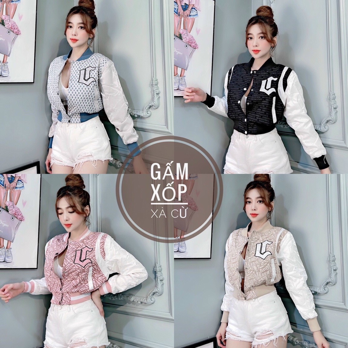 Áo khoác nữ,khoác bomber chống nắng chống gió giữ ấm siêu hót chất gấm xốp cao cấp