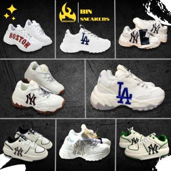 Giày MLB đủ mẫu chuẩn 11 bản Trung - Giày NY đế nâu, LA, NY Chunky Liner độn đế nam nữ tăng chiều cao Full Bill Box