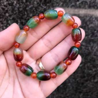 VÒNG TAY LU THỐNG ĐÁ MÃ NÃO TỨ QUÝ - SIZE 10LY