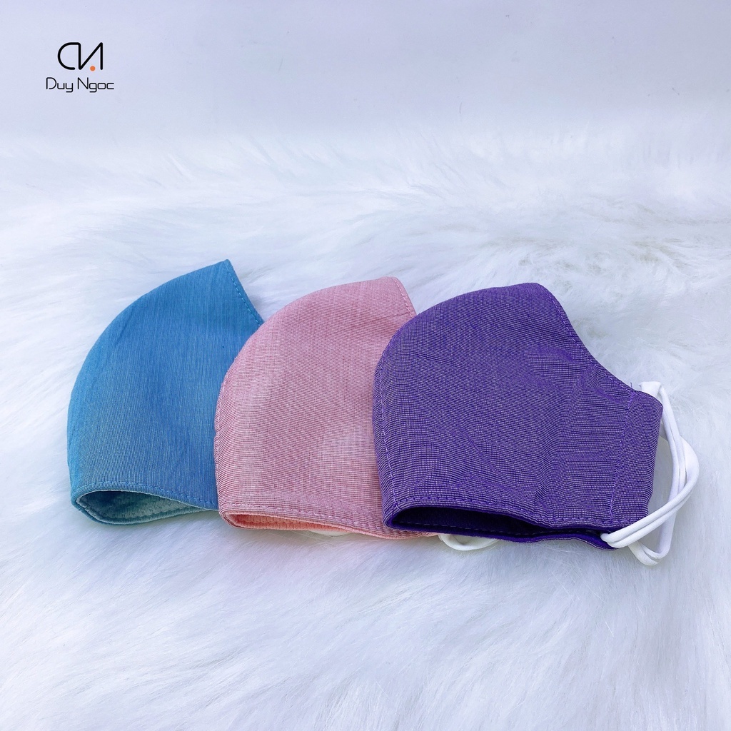 {COMBO 3 Khẩu Trang} Duy Ngọc cao cấp mẫu mũi bầu màu trơn 3 lớp, chống bụi bẩn, chống tia UV, hàng chính hãng (4473)