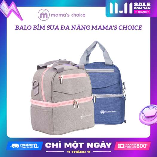 Balo Mẹ Bỉm Sữa Mama’s Choice 4in1, Giữ Nhiệt và Bảo Quản Sữa Mẹ, Chất Liệu Cao Cấp Thời Trang Hiện Đại