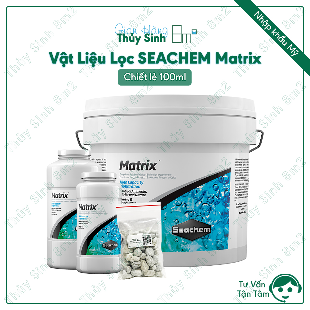 Seachem matrix chiết lẻ 100ml - vật liệu lọc cao cấp cho hồ cá tép thủy sinh - nhập khẩu mỹ - 8m2