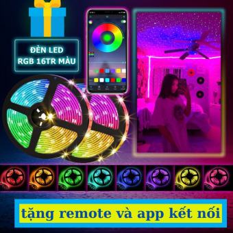 Cuộn đèn Led dây dán 5m dán tường đổi nhiều màu (RGB) có remote điều khiển - Đèn Led Tiktok Trang Trí