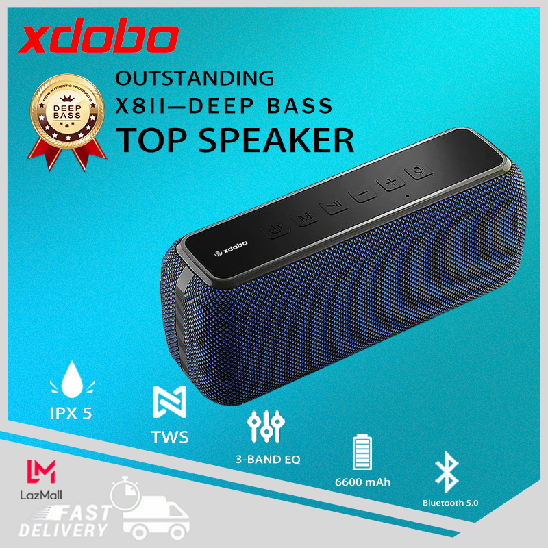 Loa Bluetooth 60W XDOBO X8-ii Công suất cao Pin dung lượng lớn Bass mạnh Âm trầm vòm HIFI Hỗ trợ giọng nói và TWS Có 3 Chế độ Bluetooth / thẻ TF / AUX trong Không thấm nước