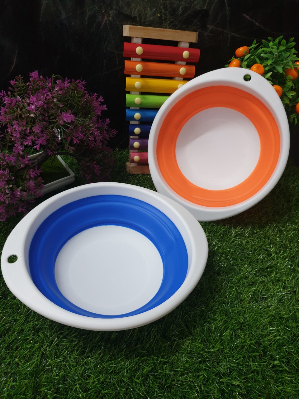 Thau xếp gắp gọn 20cm bát trộn mồi câu cá thau pha mồi xếp gọn tiện lợi / câu cá / nhà bếp rửa rau