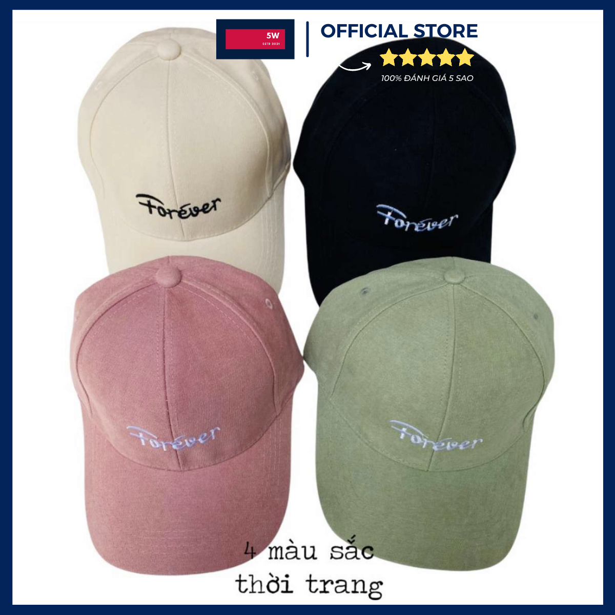 Nón kết nam nữ unisex nhung forever phong cách hàn quốc